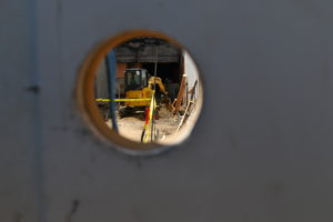 Peeking through the Sag Harbor Cinema groundbreaking site