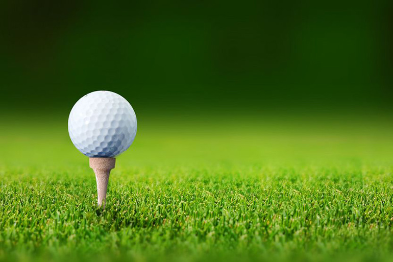 Golf ball on tee