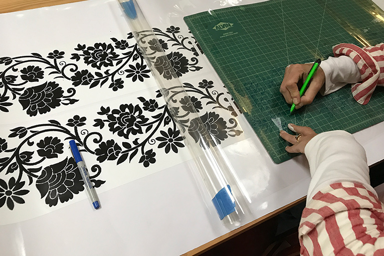 Heather Dunn-Kostura stenciling