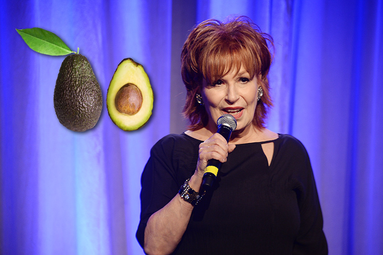 Joy Behar with avocado