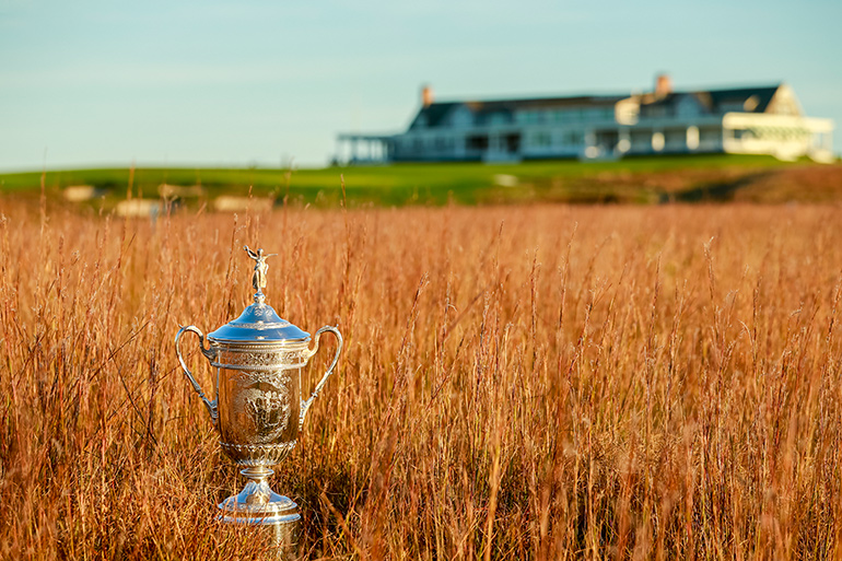 The U.S. Open trophy as seen at Shinnecock Hills Golf Club