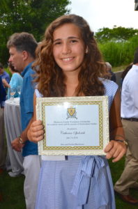 Catherine Spolorich receives her scholarship for Pursuit of Horticulture Studies