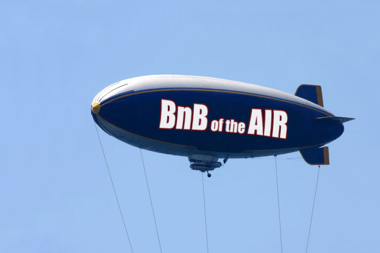 BnB of the Air blimp over Sagaponack