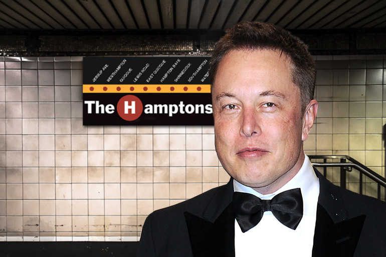 Elon Musk leaves the Hamptons Subway