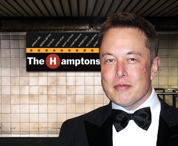 Elon Musk leaves the Hamptons Subway