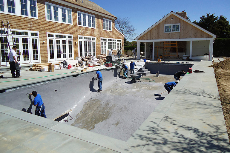 Pristine Pools project in progress, Sagaponack