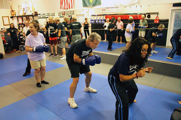 Michelle Del Giorno leads a drill