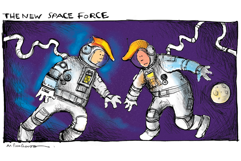 Space Force cartoon by Mickey Paraskevas