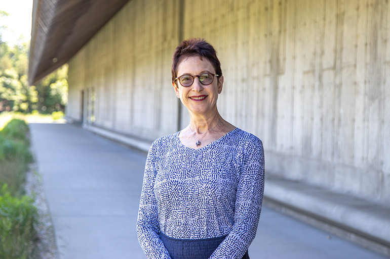 Terrie Sultan outside the Parrish Art Museum