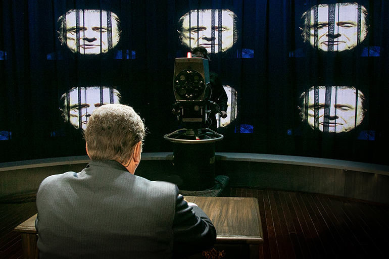 Nixon (Harris Yulin) giving his resignation, Photo: Lenny Stucker