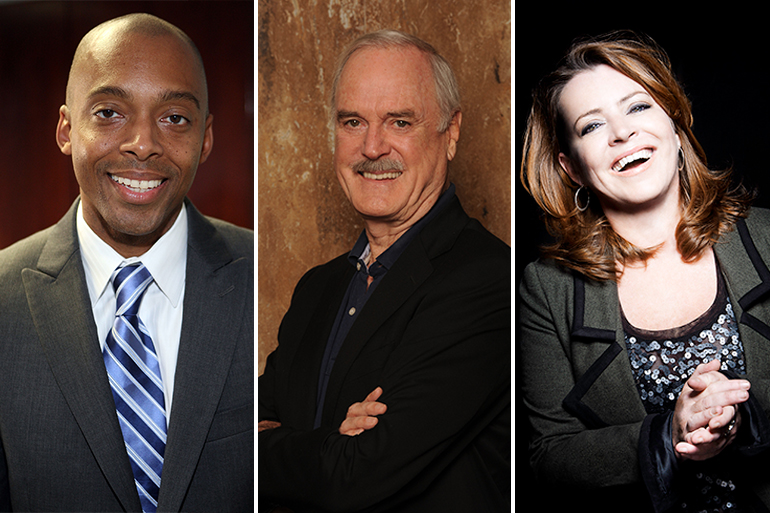 Dr. Khalil Gibran Muhammad, John Cleese, Kathleen Madigan, Photos: Courtesy Guild Hall, WHBPAC