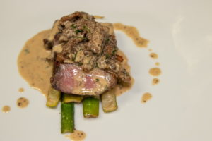 Course 6, NY Prime Beef Aged NY Strip Steak, Chef Foraged Local Wild Bamboo Shoots & 