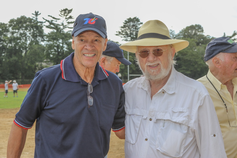 Umpires getting ready to take their position on the field