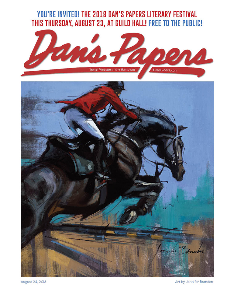 August 24, 2018 Dan's Papers cover art and 2018 Hampton Classic poster by Jennifer Brandon