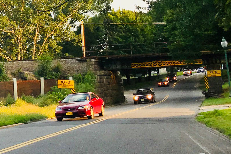 East Hampton railroad overpass trestle