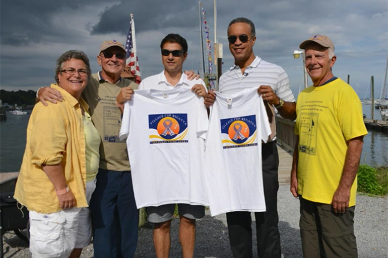 Ralph Macchio and friends at the Village Cup Regatta