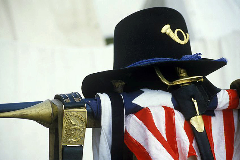 'The Red Badge of Courage' Union Civil War uniform, flag and gear
