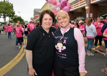 Susan Ruffini, President of the The North Fork Breast Health Coalition with Melanie McEvoy-Zuhoski, Vice President ( a two time breast cancer surviror).