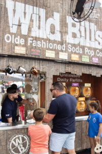 Filling a vintage stainless steel mug of soda was just as fun for adults as it was for the children at Wild Bill's Olde Fashioned Soda Pop Co.