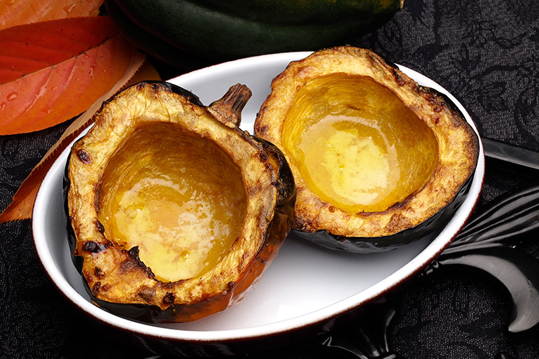 Acorn squash roasted with butter