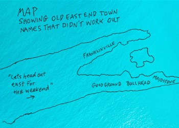 Dan's hand-drawn map of East End town names that didn't work