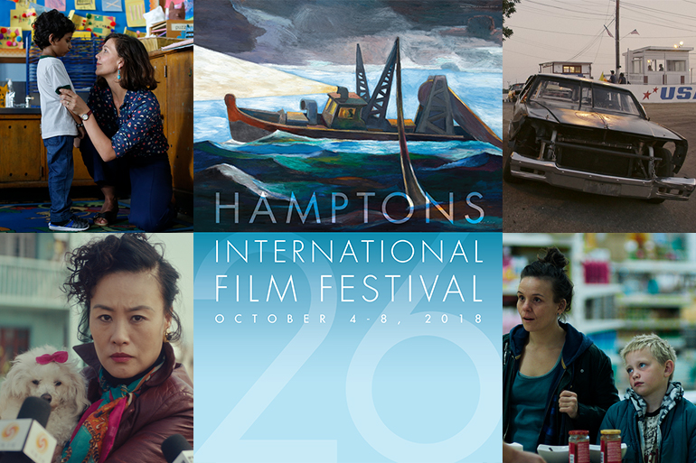 Hamptons International Film Festival Poster by Patton Miller with stills from 2018 features, Courtesy HIFF