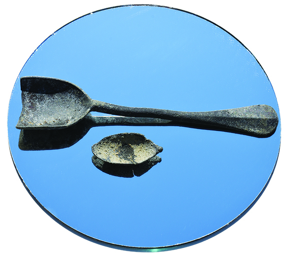An antique pewter spoon collected on Haven’s Beach, Photo: Adam Osterweil