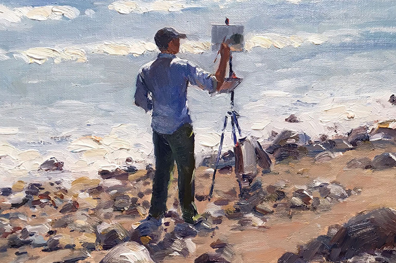 "The Landscape Painter," September 21, 2018 Dan's Papers cover art (detail) by Tina Oršolić Dalessio