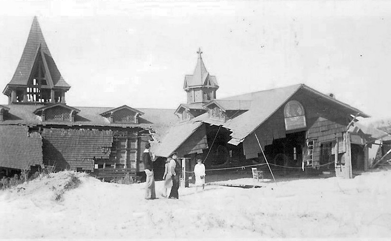 Wreckage of the St. Andrews Dune Church after the 1938 Hurricane