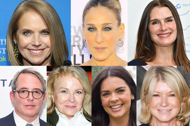 Katie Couric, Sarah Jessica Parker, Brooke Shields, Matthew Broderick, Candic Bergen, Katie Lee, Martha Stewart