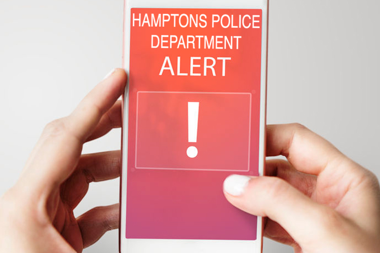 Hamptons Police Department text alert