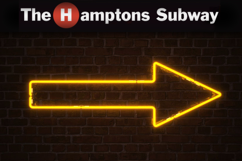 Hamptons Subway has added neon arrows to stations