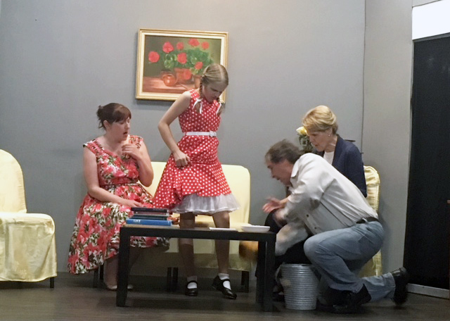 Alicia James, Chloe Keil, Charles Calabrese, Lynda Gaug in "The Bad Seed" at Theater 294