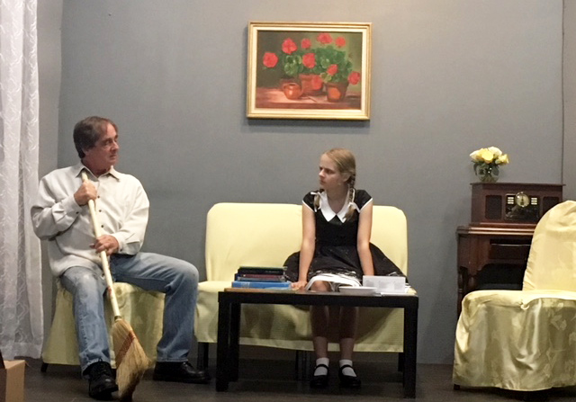 Charles Calabrese (LeRoy) and Chloe Keil (Rhoda) in "The Bad Seed" at Theater 294