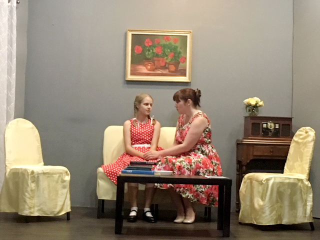 Chloe Keil and Alicia James in "The Bad Seed" at Theatre 294