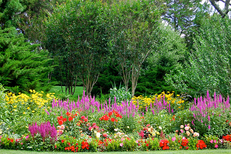 Colorful Unlimited Earth Care flower garden int he Hamptons