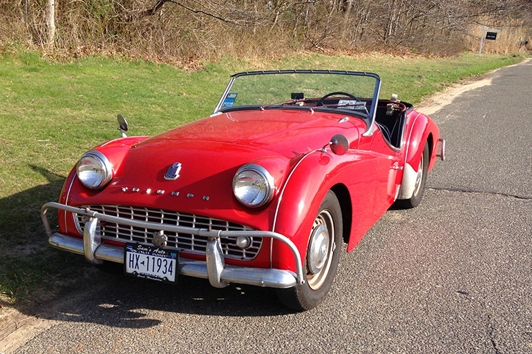 Dan Rattiner's red 1959 Triumph TR-3