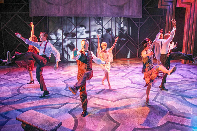 The ensemble performs the opening dance number of the Literature Live! production of "The Great Gatsby" at Bay Street Theater, Photo: Lenny Stucker