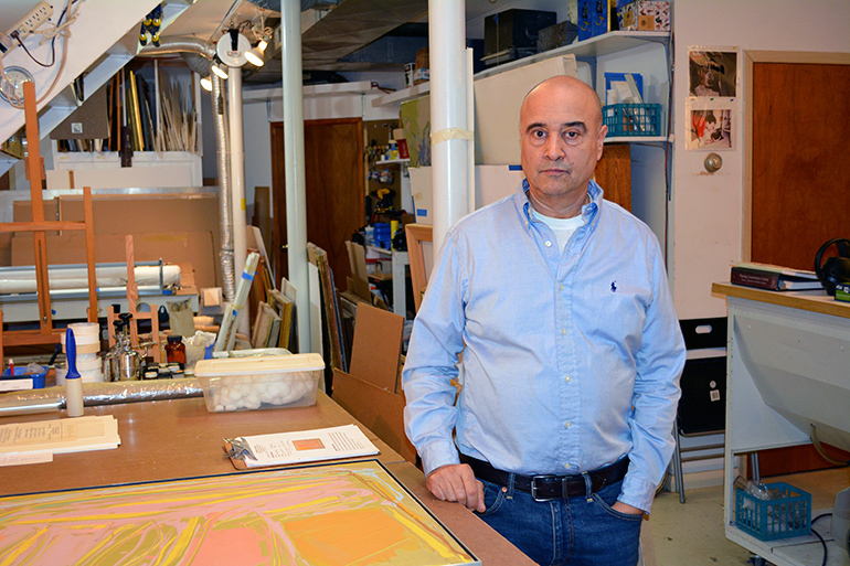 Lawrence Castagna in his Springs studio