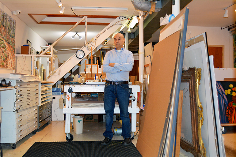 Lawrence Castagna in his Springs studio