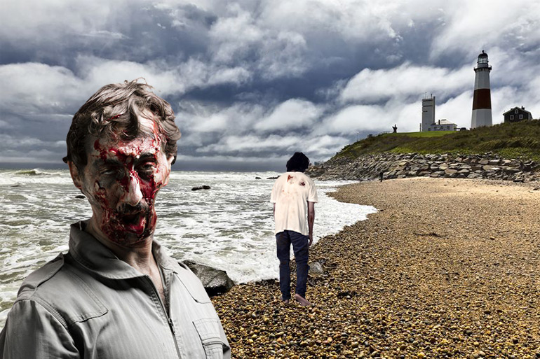 Zombies on beach near Montauk Lighthouse