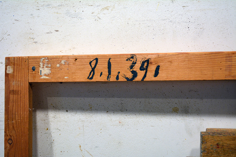 Picasso stretcher with the artist's handwriting