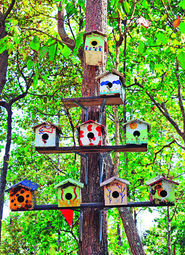 10897272 - the wooden of birdhouse family on tree