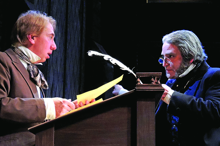 Theatre Three A CHRISTMAS CAROL Douglas J. Quattrock as Bob Cratchit & Jeffrey Sanzel as Scrooge