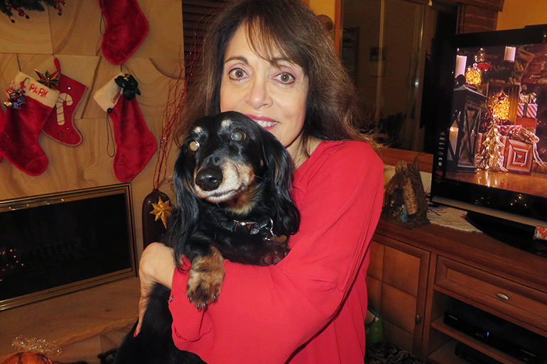 Barbara Anne Kirshner and her beloved dachshund Park