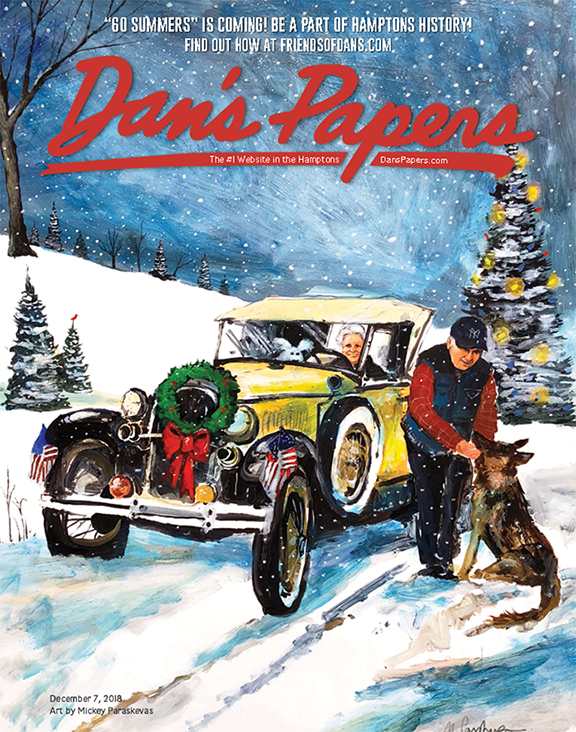 Mickey Paraskevas' Model A Roadster painting on the December 7, 2018 cover of Dan's Papers