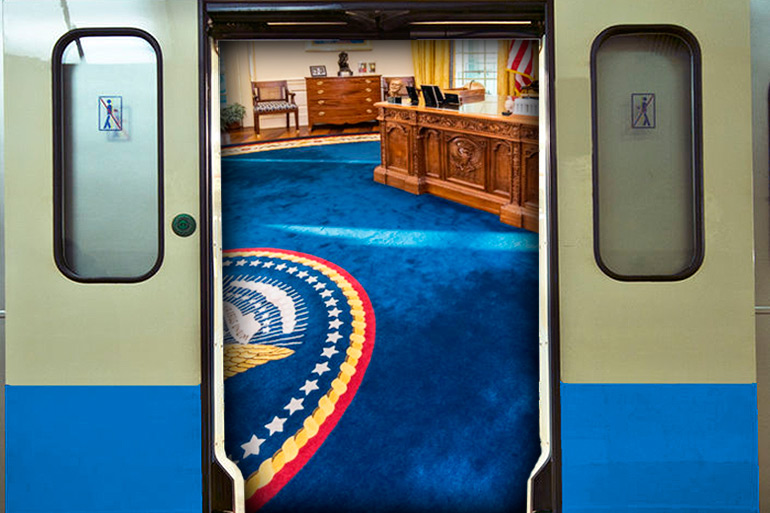 Hampton Subway's new Oval Office themed, luxury subway car