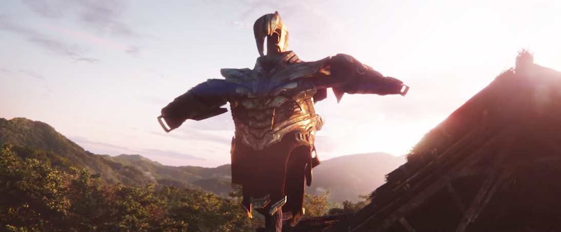 Thanos armor scarecrow in Avengers: Endgame trailer