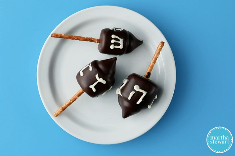Martha Stewart's Chocolate Marshmallow Dreidels, Photo: Recipe Video Still