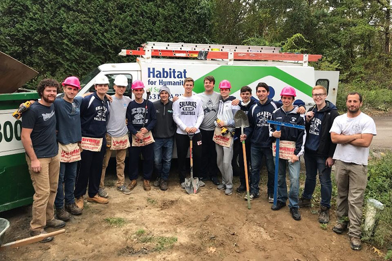 ESM volleyball players help Habitat for Humanity